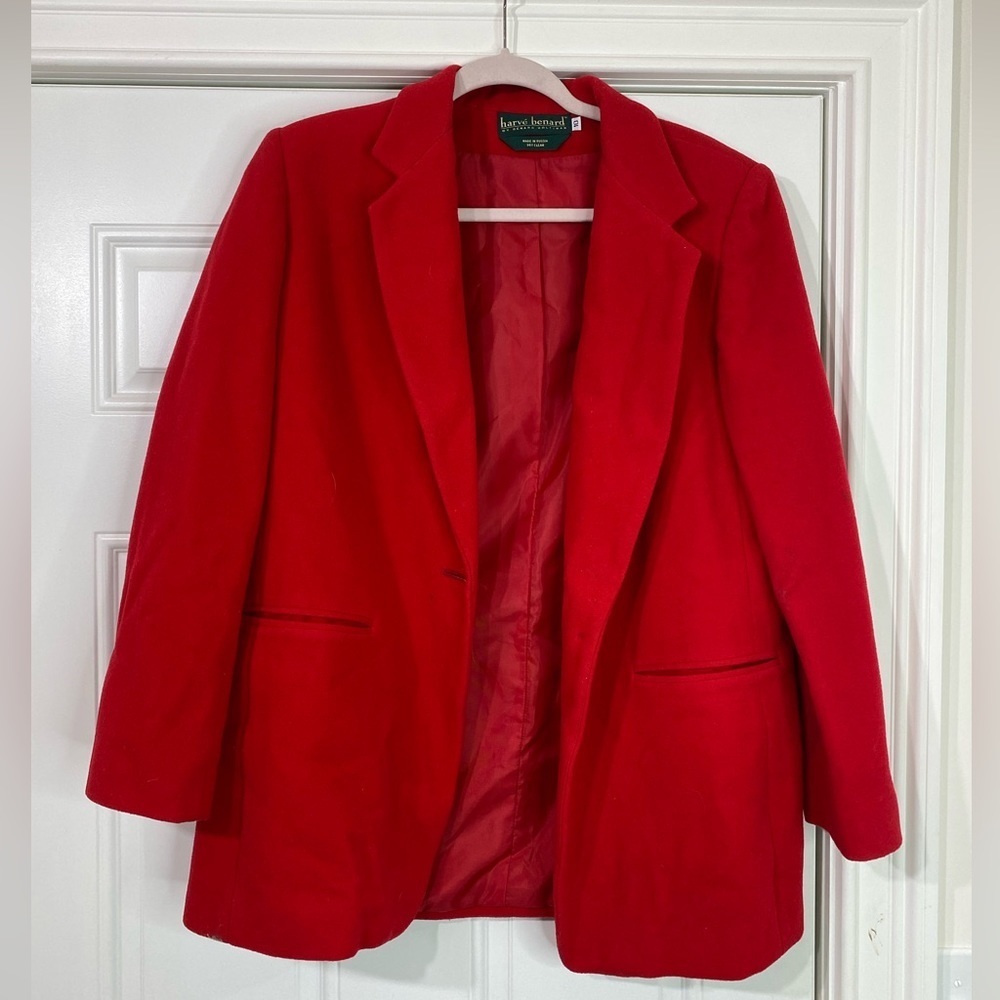 Harve Benard by Benard Holtzman Red Wool Blazer